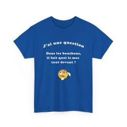 T-shirt Dans les bouchons bleu royal