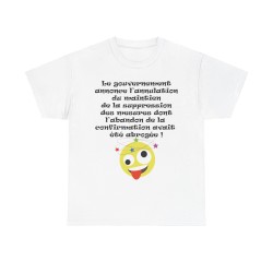 Tshirt le gouvernement annonce blanc
