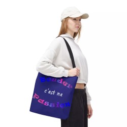 Tote Bag humour - Bouder c'est ma passion bleu fonce