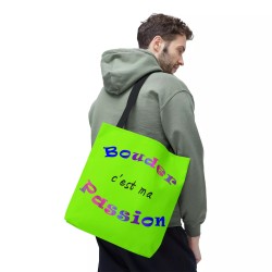Tote Bag humour - Bouder c'est ma passion vert clair