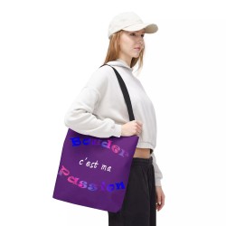 Tote Bag humour - Bouder c'est ma passion violet