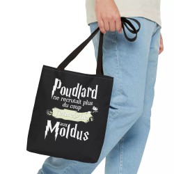 Tote Bag  Poudlard ne recrutait plus  noir