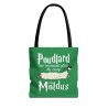 Tote Bag  Poudlard ne recrutait plus vert fonce