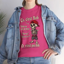 femme T-shirt Skull Bob n'as pas de bras rose
