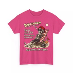 humour Skull -bob a la plage rose