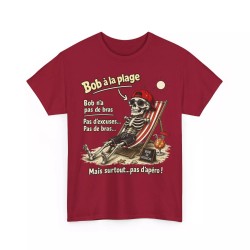 humour Skull -bob a la plage rouge