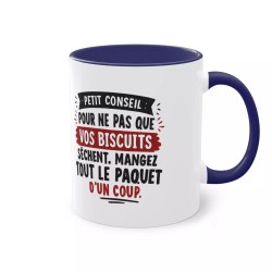 mug Petit conseil sur les biscuits bleu fonce