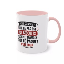 mug Petit conseil sur les biscuits rose