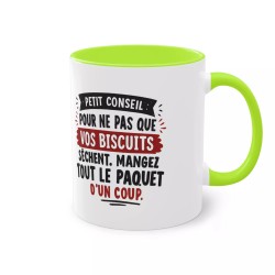 mug Petit conseil sur les biscuits vert clair