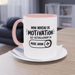 Mug Mon niveau de motivation rose