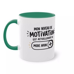 Mug Mon niveau de motivation vert foncé