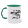 Mug Mon niveau de motivation vert foncé
