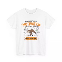 T-shirt Mon niveau de motivation blanc