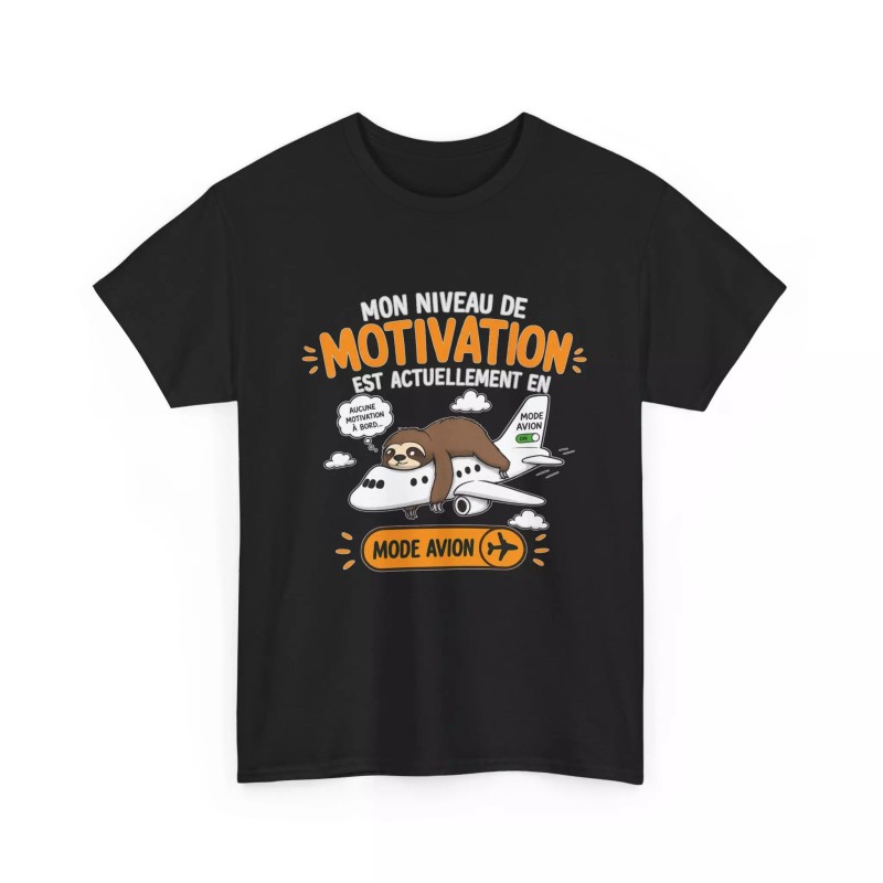 T-shirt Mon niveau de motivation noir