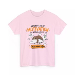T-shirt Mon niveau de motivation rose