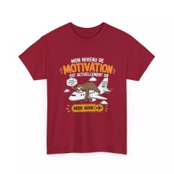 T-shirt Mon niveau de motivation rouge cardinal