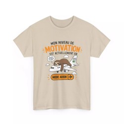 T-shirt Mon niveau de motivation sable