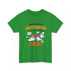 T-shirt Mon niveau de motivation vert