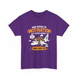 T-shirt Mon niveau de motivation violet