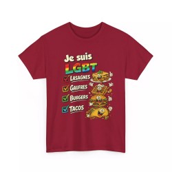 T-shirt LGBT Lasagnes Gauffres ... rouge cardinal