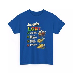 T-shirt Humour LGBT - Long Apéro Grand Barbecue bleue foncé