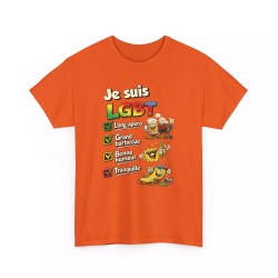 T-shirt Humour LGBT - Long Apéro Grand Barbecue orange