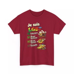 T-shirt Humour LGBT - Long Apéro Grand Barbecue rouge cardinal