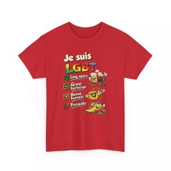 T-shirt Humour LGBT - Long Apéro Grand Barbecue rouge