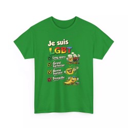 T-shirt Humour LGBT - Long Apéro Grand Barbecue vert