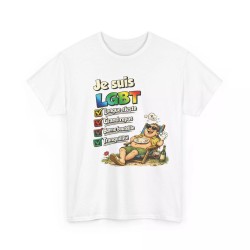 T-shirt Humour LGBT - Longue Sieste Grand Repas  blanc