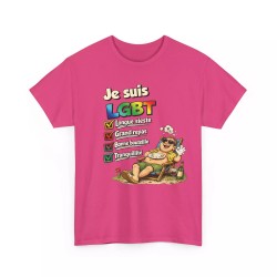 T-shirt Humour LGBT - Longue Sieste Grand Repas  fuchsia