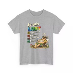 T-shirt Humour LGBT - Longue Sieste Grand Repas gris