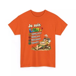T-shirt Humour LGBT - Longue Sieste Grand Repas orange