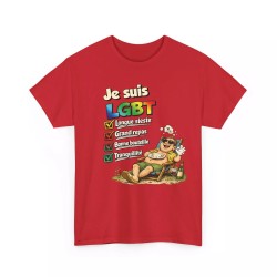T-shirt Humour LGBT - Longue Sieste Grand Repas rouge