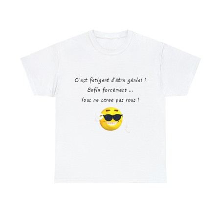 T-shirt homme blanc je suis génial