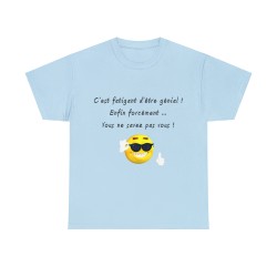 T-shirt homme bleu clair je suis génial