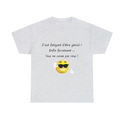 T-shirt homme gris clair je suis génial