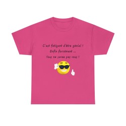 T-shirt homme fuchsia je suis génial