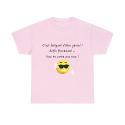 T-shirt homme rose je suis génial