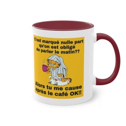 Mug marron chat pas du matin