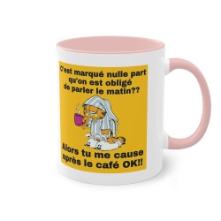 Mug rose chat pas du matin