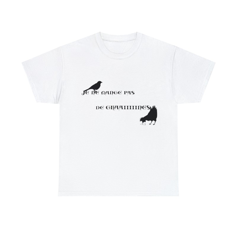 T-shirt blanc je ne mange pas graines