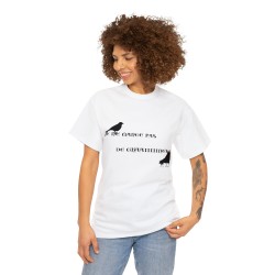 femme avec T-shirt blanc je ne mange pas graines