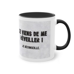 Mug fond noir je viens de me réveiller