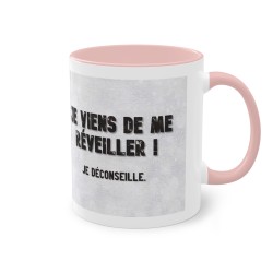 Mug fond rose je viens de me réveiller
