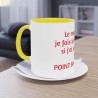 Mug fond jaune le matin je fais la gueule en situation coté gauche