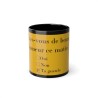 Mug de face sondage du matin jaune sur fond noir