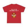 T-shirt rouge elle est où la poulette ?