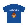 T-shirt bleu royal elle est où la poulette ?