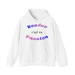 Hoodie - sweat à capuche unisexe blanc Bouder c'est ma passion